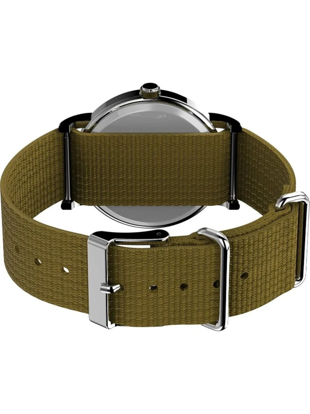 Unisex Green And White Analog Quartz Nylon Fabric Slip Adjustable Durable Watch